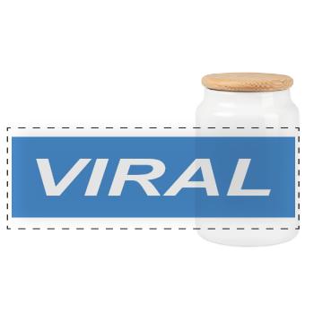 Viral - Panoramic Cookie Jar with Wooden Lid - white - Front