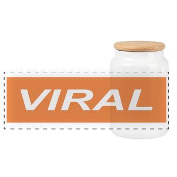 Viral - Panoramic Cookie Jar with Wooden Lid - white - Front