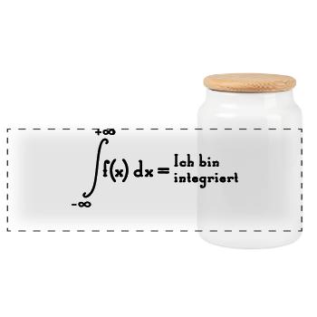 I am integrated - Panoramic Cookie Jar with Wooden Lid - white - Front