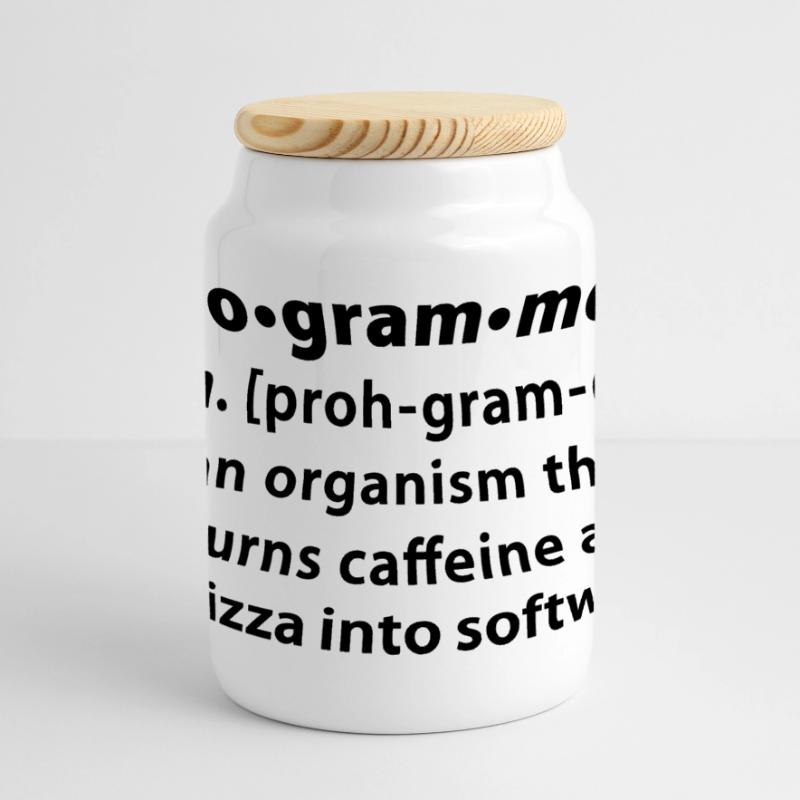Program definition - the definition Programmer Panoramic Cookie Jar with Wooden Lid