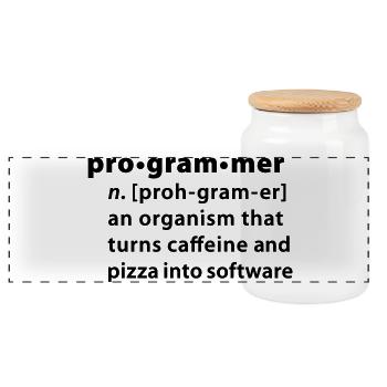 Programmer dictionary definition - Panoramic Cookie Jar with Wooden Lid - white - Front