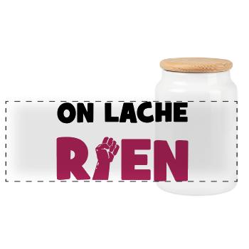 On lâche rien ! - Boîte à biscuits avec couvercle en bois - blanc - Devant