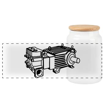p80 - Boîte à biscuits avec couvercle en bois - blanc - Devant