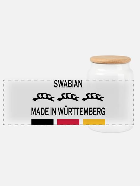 Made in Württemberg - Panorama Keksdose mit Holzdeckel - Weiß