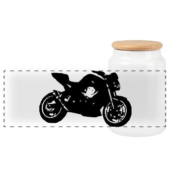 Kawasaki z750 (07) - Panorama Keksdose mit Holzdeckel - Weiß - Vorne