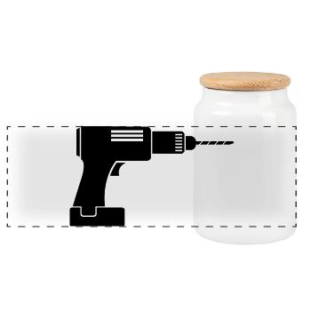 perceuse artisan tournevis sans fil icône icône - Boîte à biscuits avec couvercle en bois - blanc - Devant