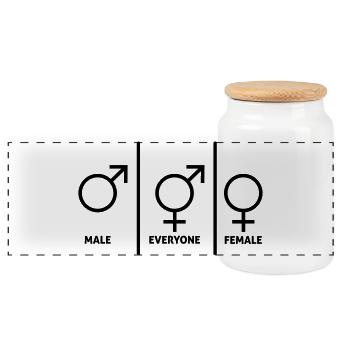 Symbole-hommes-femmes-plongeurs - Boîte à biscuits avec couvercle en bois - blanc - Devant