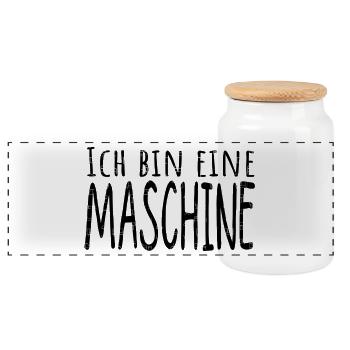 maschine - Panorama Keksdose mit Holzdeckel - Weiß - Vorne