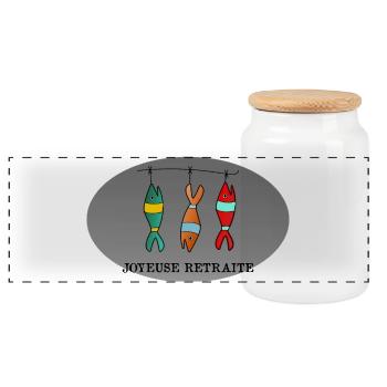 BONNE RETRAITE. JOYEUSE RETRAITE. VIVE LA RETRAITE - Boîte à biscuits avec couvercle en bois - blanc - Devant