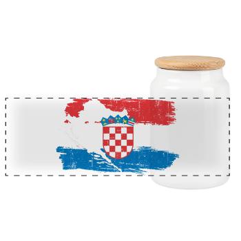 Drapeau croate à la brosse - Boîte à biscuits avec couvercle en bois - blanc - Devant