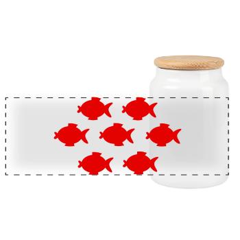 Fisch T-shirt Fisch Shirt Fisch angeln - Panorama Keksdose mit Holzdeckel - Weiß - Vorne