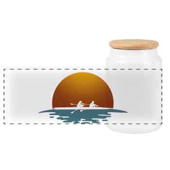 Rameur Rameur Bateau à rames - Boîte à biscuits avec couvercle en bois - blanc - Devant