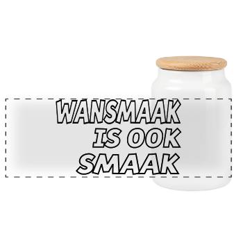 Bad taste is also taste for real fashion connoisseurs # - Panoramic Cookie Jar with Wooden Lid - white - Front