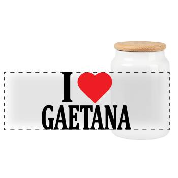 T-Shirt Ich liebe Gaetana T-Shirt Geschenkidee - Panorama Keksdose mit Holzdeckel - Weiß - Vorne