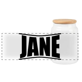 t-shirt Jane t-shirt Gift idea - Panoramic Cookie Jar with Wooden Lid - white - Front