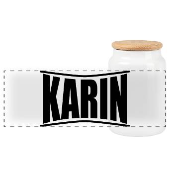 T-Shirt Karin T-Shirt Geschenkidee - Panorama Keksdose mit Holzdeckel - Weiß - Vorne