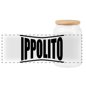 Name T-Shirt Ippolito T-Shirt Geschenkidee - Panorama Keksdose mit Holzdeckel - Weiß - Vorne