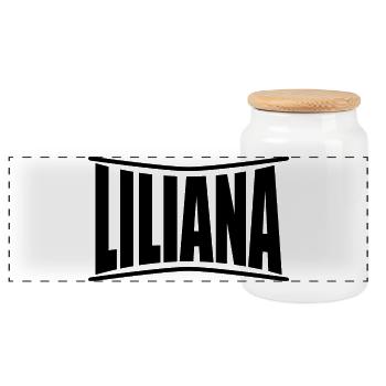 Name T-Shirt Liliano T-Shirt Geschenkidee - Panorama Keksdose mit Holzdeckel - Weiß - Vorne