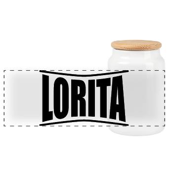Name T-Shirt Lorita T-Shirt Geschenkidee - Panorama Keksdose mit Holzdeckel - Weiß - Vorne