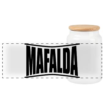nom t-shirt Mafalda t-shirt idée cadeau - Boîte à biscuits avec couvercle en bois - blanc - Devant