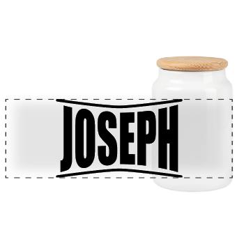 Name T-Shirt Joseph T-Shirt Geschenkidee - Panorama Keksdose mit Holzdeckel - Weiß - Vorne