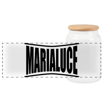 nom t-shirt Marialuce t-shirt idée cadeau - Boîte à biscuits avec couvercle en bois - blanc - Devant