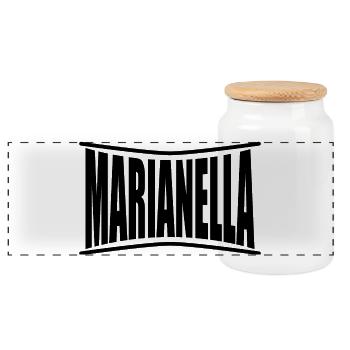 nom du t-shirt Marianella t-shirt idée cadeau - Boîte à biscuits avec couvercle en bois - blanc - Devant