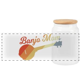 Banjo Mama - Boîte à biscuits avec couvercle en bois - blanc - Devant