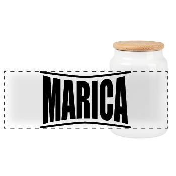 nom t-shirt Marica t-shirt idée cadeau - Boîte à biscuits avec couvercle en bois - blanc - Devant
