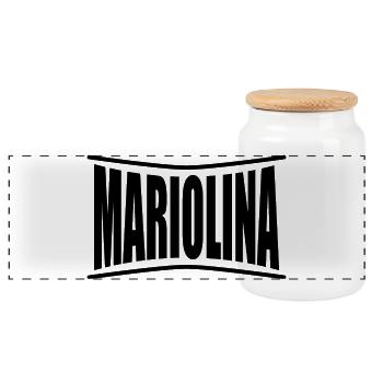 nom du t-shirt Mariolina t-shirt idée cadeau - Boîte à biscuits avec couvercle en bois - blanc - Devant