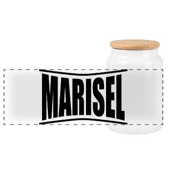 nom t-shirt Marisel t-shirt idée cadeau - Boîte à biscuits avec couvercle en bois - blanc - Devant