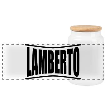 nom t-shirt Lamberto t-shirt idée cadeau - Boîte à biscuits avec couvercle en bois - blanc - Devant