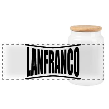 nom t-shirt Lanfranco t-shirt idée cadeau - Boîte à biscuits avec couvercle en bois - blanc - Devant