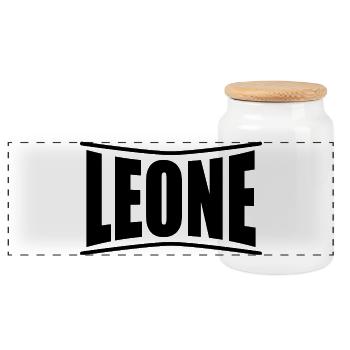 t-shirt name Leone t-shirt gift idea - Panoramic Cookie Jar with Wooden Lid - white - Front