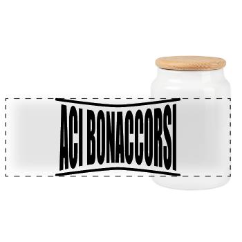 t-shirt Aci Bonaccorsi Sicily Catania - Panoramic Cookie Jar with Wooden Lid - white - Front