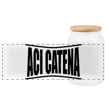 Sicily t-shirt Aci Catena t-shirt gift idea - Panoramic Cookie Jar with Wooden Lid - white - Front