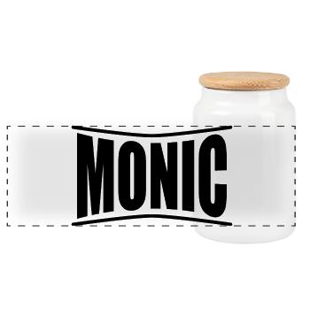 nom du t-shirt Idée cadeau du t-shirt Monic - Boîte à biscuits avec couvercle en bois - blanc - Devant