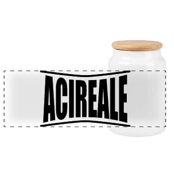 Sicilia T-Shirt Acireale T-Shirt Geschenkidee - Panorama Keksdose mit Holzdeckel - Weiß - Vorne