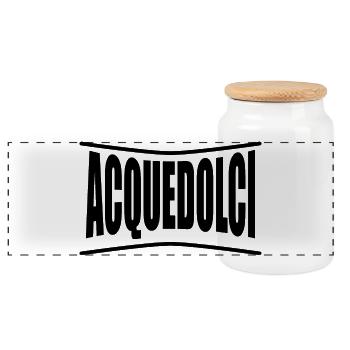 T-Shirt Acquedolci Sicilia T-Shirt Geschenkidee - Panorama Keksdose mit Holzdeckel - Weiß - Vorne