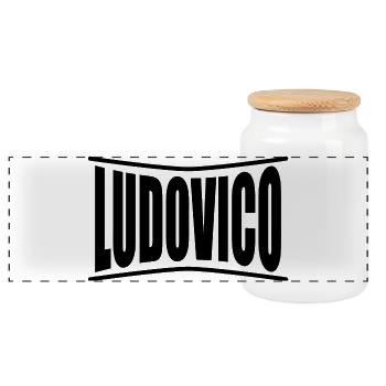 nom du t-shirt Ludovico idée cadeau t-shirt - Boîte à biscuits avec couvercle en bois - blanc - Devant