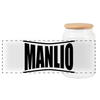 Manlio t-shirt t-shirt idée cadeau - Boîte à biscuits avec couvercle en bois - blanc - Devant