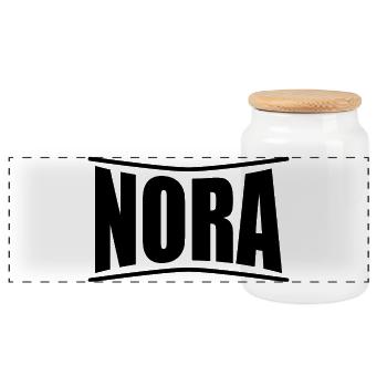 Nora T-Shirt T-Shirt Geschenkidee - Panorama Keksdose mit Holzdeckel - Weiß - Vorne