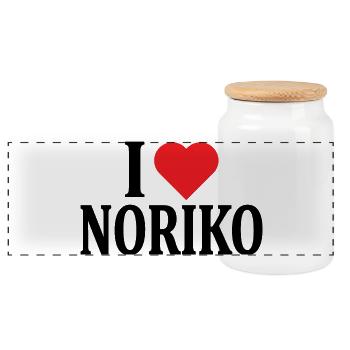 T-Shirt I love Noriko T-Shirt Geschenkidee - Panorama Keksdose mit Holzdeckel - Weiß - Vorne