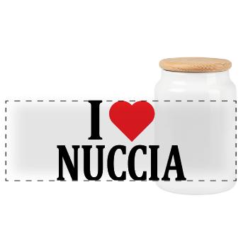 T-Shirt I love Nuccia T-Shirt Geschenkidee - Panorama Keksdose mit Holzdeckel - Weiß - Vorne