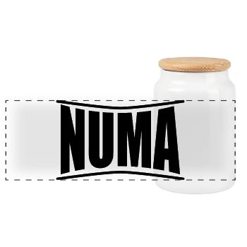 T-Shirt Numa T-Shirt Geschenkidee - Panorama Keksdose mit Holzdeckel - Weiß - Vorne