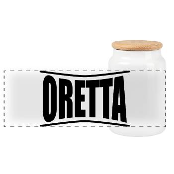 Oretta T-Shirt T-Shirt Geschenkidee - Panorama Keksdose mit Holzdeckel - Weiß - Vorne