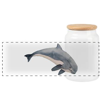 Porpoise guinea pigs - Panoramic Cookie Jar with Wooden Lid - white - Front