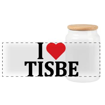 T-Shirt Ich liebe Tisbe T-Shirt Geschenkidee - Panorama Keksdose mit Holzdeckel - Weiß - Vorne