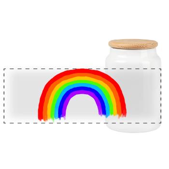 Arc-en-ciel / RVB - Boîte à biscuits avec couvercle en bois - blanc - Devant