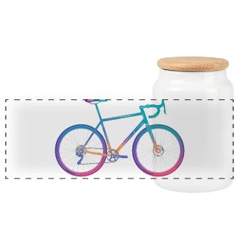 Gradient Radfahren Fahrrad Design - Panorama Keksdose mit Holzdeckel - Weiß - Vorne